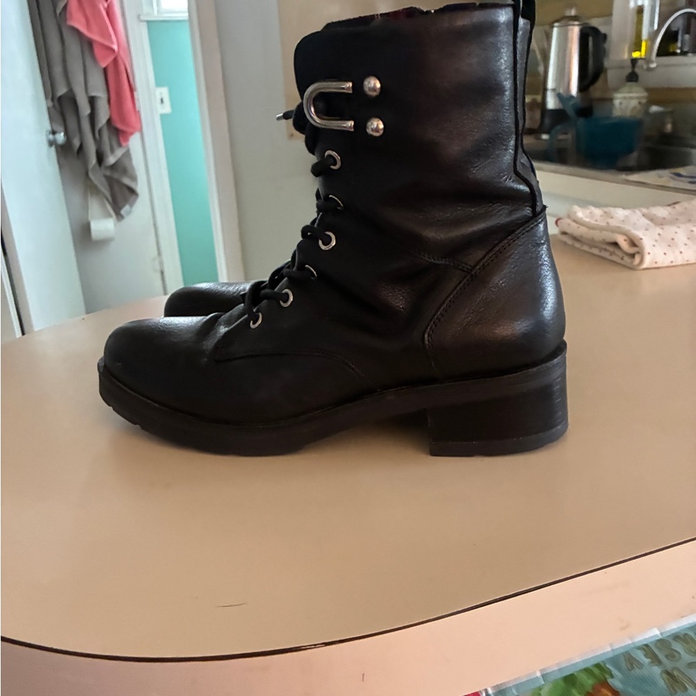 Coach Black Leather Ankle Boots